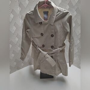 Tahari Girl Coat Size S 5/6 Sand